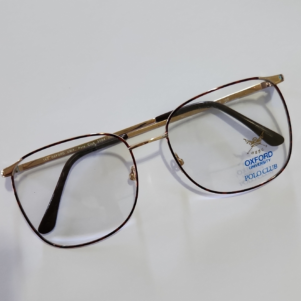 VINTAGE UNISEX Oxford University Polo Club Gold Glasses